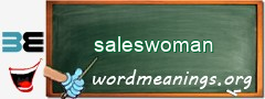 WordMeaning blackboard for saleswoman